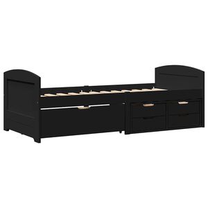 vidaXL V&aacute;lenda se 5 z&aacute;suvkami bez matrace čern&eacute; IRUN 90x200 cm