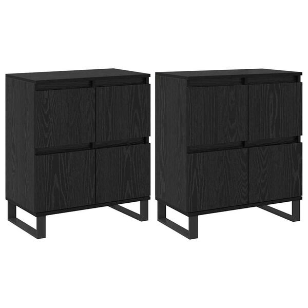 vidaXL Serv&iacute;rovac&iacute; skř&iacute;ň 2 pcs Čern&yacute; dub 60 x 35 x 70 cm
