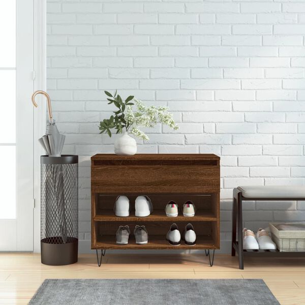 vidaXL Botn&iacute;k hněd&yacute; dub 70x36x60 cm kompozitn&iacute; dřevo