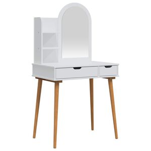 vidaXL Sada toaletn&iacute;ho stolu FAUSKE 3 ks B&iacute;l&aacute; 76 x 50 x 143 cm