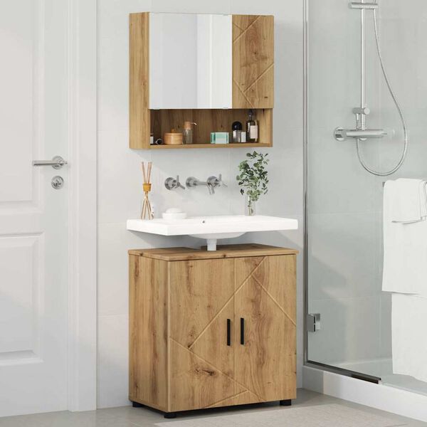 vidaXL Sada koupelnov&eacute;ho n&aacute;bytku N&aacute;stěnn&yacute; 2 pcs Artisanov&yacute; dub