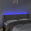 vidaXL Čelo postele s LED světle &scaron;ed&eacute; 147 x 16 x 78/88 cm samet