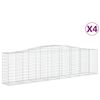 vidaXL Klenut&eacute; gabionov&eacute; ko&scaron;e 4 ks 400x50x100/120cm pozinkovan&eacute; železo