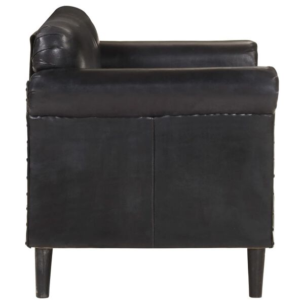 vidaXL 2m&iacute;stn&aacute; pohovka čern&aacute; prav&aacute; kůže