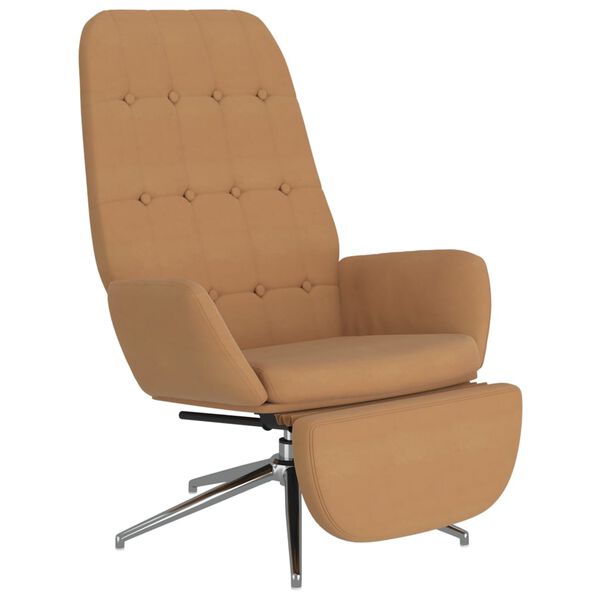 vidaXL Relaxačn&iacute; křeslo s podnožkou taupe tkanina z mikrovl&aacute;kna