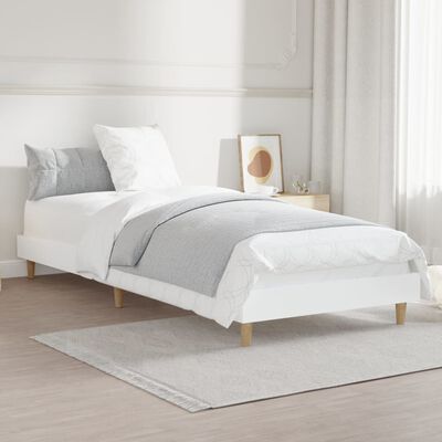 vidaXL Rám postele bílý 75 x 190 cm kompozitní dřevo
