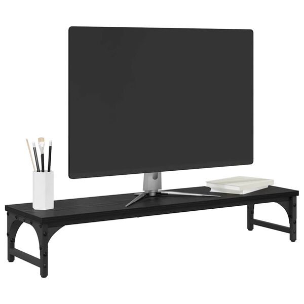 vidaXL Stojan na monitor Černý dub 85 x 23 x 15,5 cm kompozitní dřevo