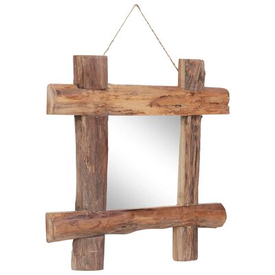 vidaXL Zrcadlo z polínek přírodní 50 x 50 cm masivní recyklované dřevo