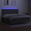 vidaXL Box spring postel s matrac&iacute; a LED tmavě &scaron;ed&aacute; 200x200 cm textil