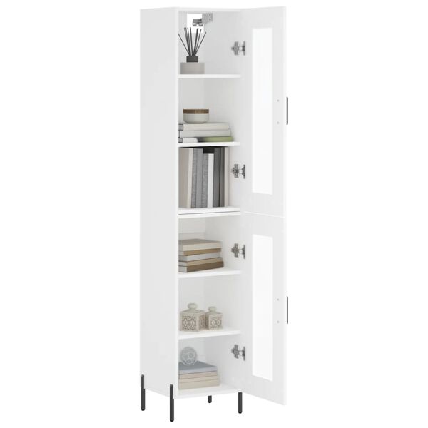 vidaXL Skř&iacute;ň highboard b&iacute;l&aacute; 34,5 x 34 x 180 cm kompozitn&iacute; dřevo