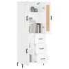 vidaXL Skř&iacute;ň highboard b&iacute;l&aacute; 69,5 x 34 x 180 cm kompozitn&iacute; dřevo