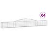 vidaXL Klenut&eacute; gabionov&eacute; ko&scaron;e 4 ks 400x30x40/60 cm pozinkovan&eacute; železo