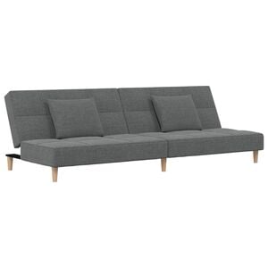 vidaXL 2m&iacute;stn&aacute; rozkl&aacute;dac&iacute; pohovka se 2 pol&scaron;t&aacute;ři tmavě &scaron;ed&aacute; textil