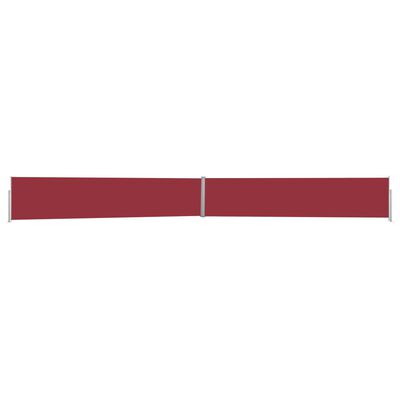 vidaXL Zatahovací boční markýza / zástěna 140 x 1200 cm červená