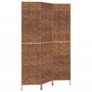 vidaXL Parav&aacute;n 3panelov&yacute; hněd&yacute; 122 x 180 cm vodn&iacute; hyacint