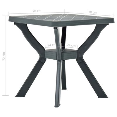 vidaXL Bistro stolek antracitový 70 x 70 x 72 cm plast