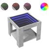 vidaXL Konferenčn&iacute; stolek s LED betonově &scaron;ed&yacute; 53 x 53 x 45 cm kompozit