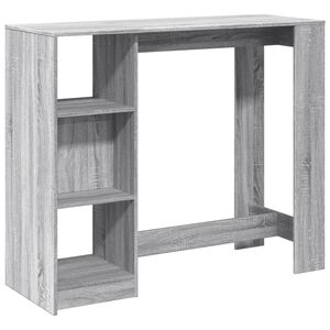 vidaXL Barov&yacute; stůl s polic&iacute; &scaron;ed&yacute; sonoma 124 x 46 x 103,5 cm kompozit