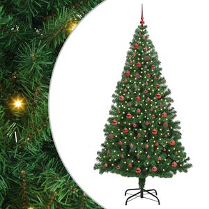 vidaXL Uměl&yacute; v&aacute;nočn&iacute; stromeček Zelen&aacute; 210 cm PVC, ocel a plast