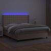 vidaXL Box spring postel matrace a LED cappuccino 180x200cm uměl&aacute; kůže