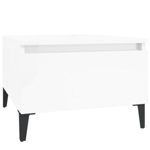 vidaXL Odkl&aacute;dac&iacute; stolek b&iacute;l&yacute; vysok&yacute; lesk 50x46x35 cm kompozitn&iacute; dřevo