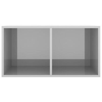 vidaXL Úložný box na LP desky lesklý šedý 71x34x36 cm kompozitní dřevo