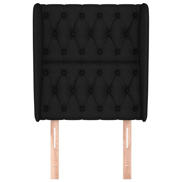 vidaXL Čelo postele typu u&scaron;&aacute;k čern&eacute; 83 x 23 x 118/128 cm textil