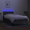 vidaXL Box spring postel s matrac&iacute; a LED tmavě &scaron;ed&aacute; 100x200 cm textil
