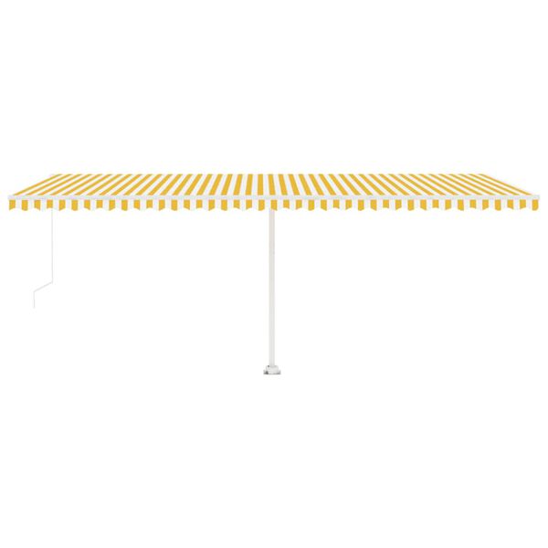 vidaXL Ručně zatahovac&iacute; mark&yacute;za s LED světlem 600 x 350 cm žlutob&iacute;l&aacute;