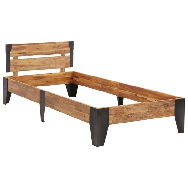 vidaXL R&aacute;m postele masivn&iacute; ak&aacute;ciov&eacute; dřevo brou&scaron;en&yacute; povrch 90 x 200 cm