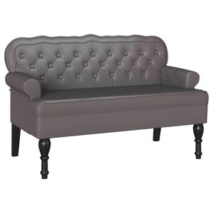 vidaXL Chesterfield lavice &Scaron;ed&aacute; 119,5 x 64,5 x 75 cm Uměl&aacute; kůže