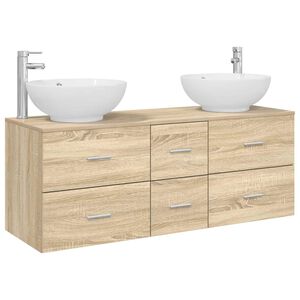 vidaXL Sada koupelnov&eacute;ho n&aacute;bytku 3 ks Dub sonoma 49,5 x 44,5 x 65 cm
