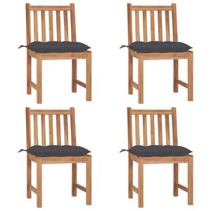vidaXL Zahradn&iacute; židle 4 ks s podu&scaron;kami masivn&iacute; teak