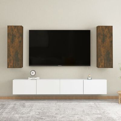 vidaXL TV skříňky 2 ks kouřový dub 30,5 x 30 x 90 cm kompozitní dřevo