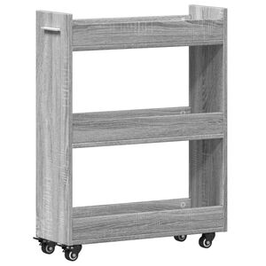 vidaXL Skř&iacute;ňka na kolečk&aacute;ch &scaron;ed&aacute; sonoma 60x22x79 cm kompozitn&iacute; dřevo