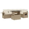 vidaXL 6d&iacute;ln&aacute; zahradn&iacute; sedac&iacute; souprava s podu&scaron;kami b&eacute;žov&aacute; polyratan