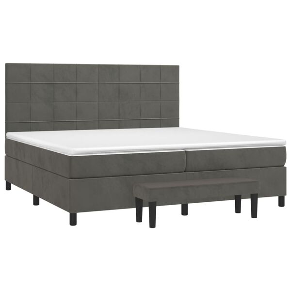 vidaXL Box spring postel s matrac&iacute; tmavě &scaron;ed&aacute; 200x200 cm samet