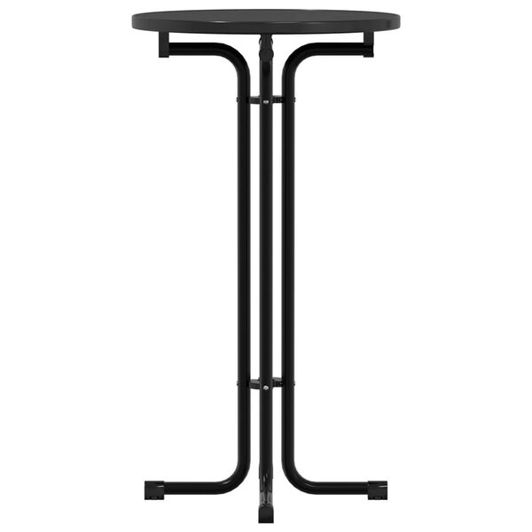 vidaXL Barov&yacute; stůl čern&yacute; &Oslash; 60 x 110 cm kompozitn&iacute; dřevo a ocel