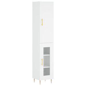 vidaXL Skř&iacute;ň highboard b&iacute;l&aacute; 34,5 x 34 x 180 cm kompozitn&iacute; dřevo