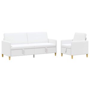vidaXL Sedačka se storage 2 pcs B&iacute;l&aacute; Polyester
