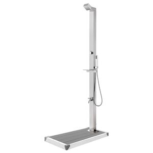 vidaXL Zahradn&iacute; sprcha s &scaron;edou z&aacute;kladnou 225 cm nerezov&aacute; ocel