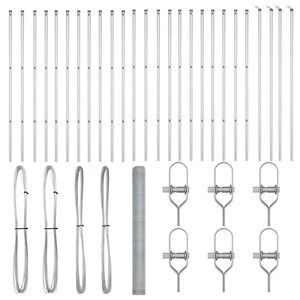 vidaXL Plotov&yacute; sloupek. Stř&iacute;brn&aacute;