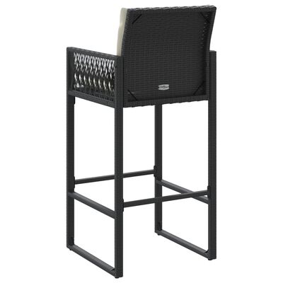 vidaXL Zahradní barové stoličky s poduškami 2 ks černé polyratan