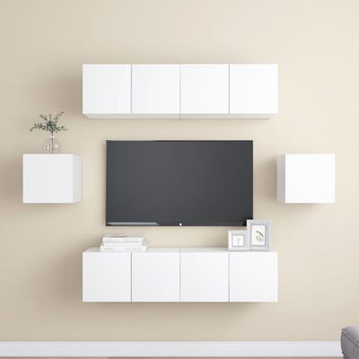 vidaXL 6dílný set TV skříněk bílý kompozitní dřevo