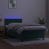 vidaXL Box spring postel s matrac&iacute; a LED tmavě zelen&aacute; 100x200 cm samet