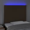 vidaXL Čelo postele s LED tmavě hněd&eacute; 80x5x118/128 cm textil