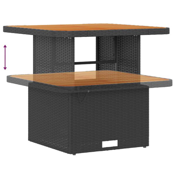 vidaXL Sada zahradn&iacute;ch pohovek 8 pcs Čern&aacute; polyratan