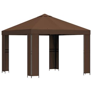 vidaXL Alt&aacute;n 3 x 3 m Hněd&aacute; Polyester a ocel 190 gsm