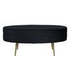 Venture Home Otoman Otto 100 x 40 x 41 cm samet čern&yacute; a mosaz