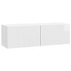 vidaXL N&aacute;stěnn&aacute; TV skř&iacute;ň 98 x 31 x 30 cm B&iacute;l&aacute; s vysok&yacute;m leskem